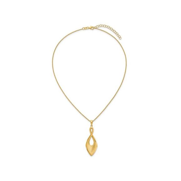 Yellow Plated Sterling Silver Infinity Drop Pendant Necklace with Chain (16 Inch